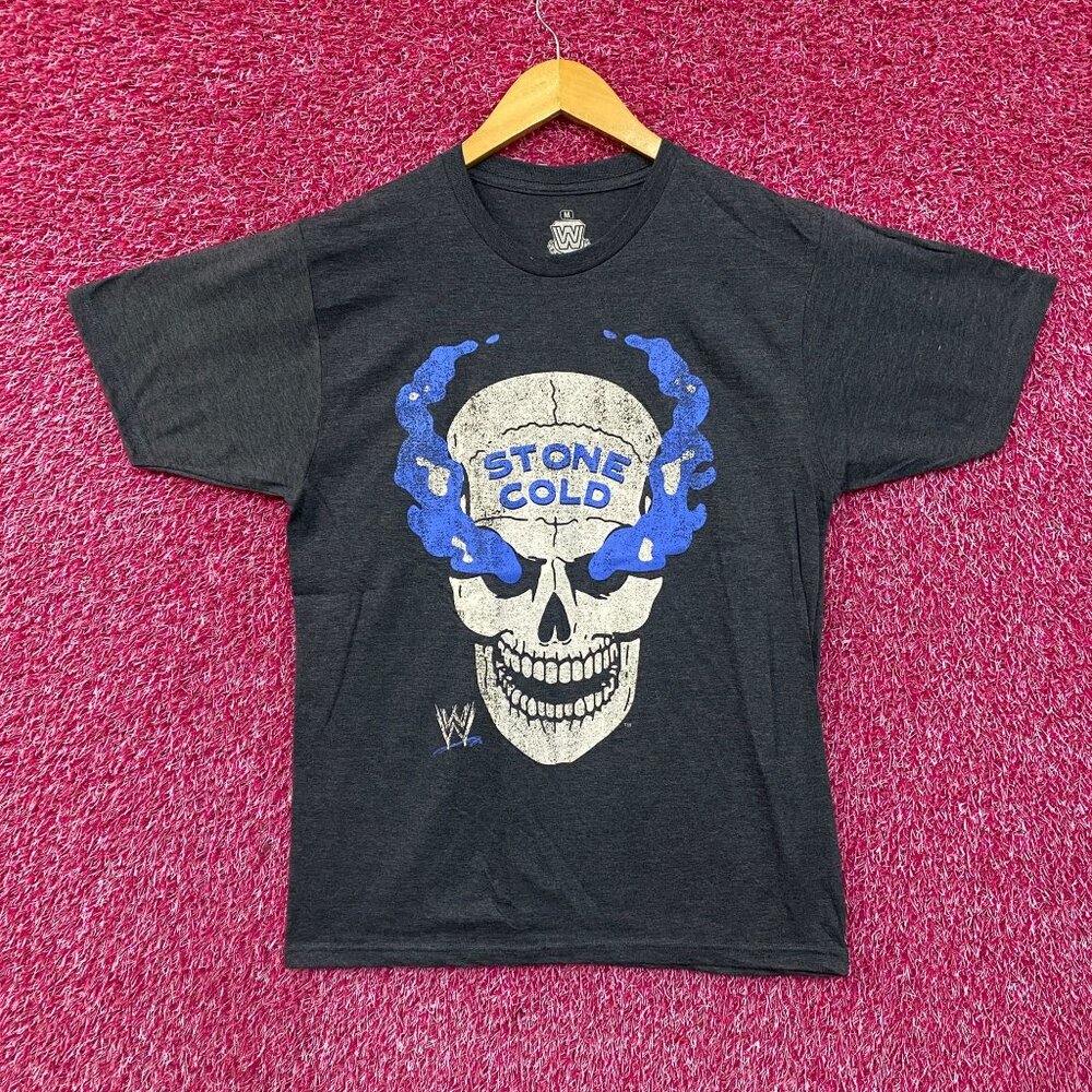 WWE Stone Cold Steve Austin Skull Graphic Design T-Shirt Medium